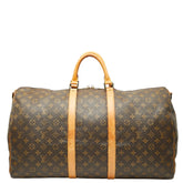 ルイ ヴィトン モノグラム キーポル バンドリエール 55 ボストンバッグ M41414 ブラウン PVC レザー レディース LOUIS VUITTON 【中古】